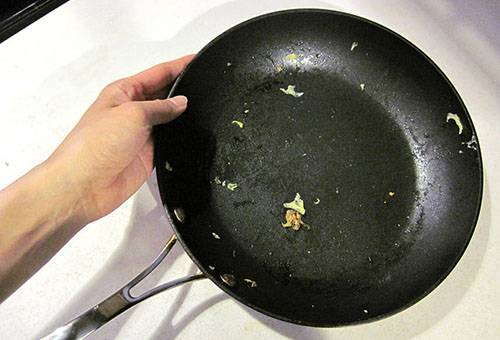 Frying pan after cooking