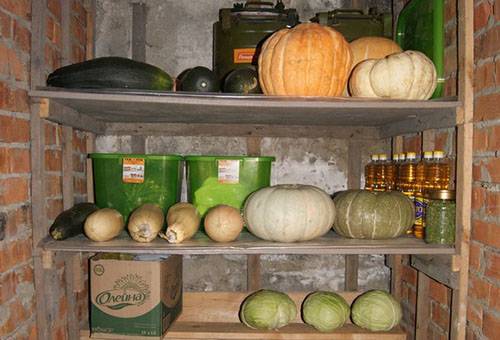 Conservazione di zucchine e zucche in cantina