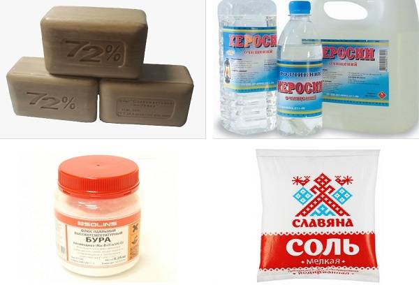 sapone, sale, cherosene e borace