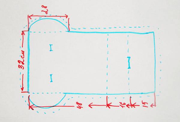 Schema di taglio di un materasso in una carrozzina