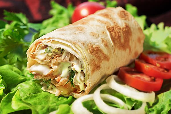 Shawarma con salsa di panna acida