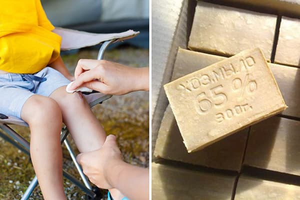 Disinfezione della ferita con sapone da bucato