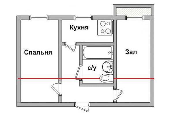 Toilet in the center of the apartment